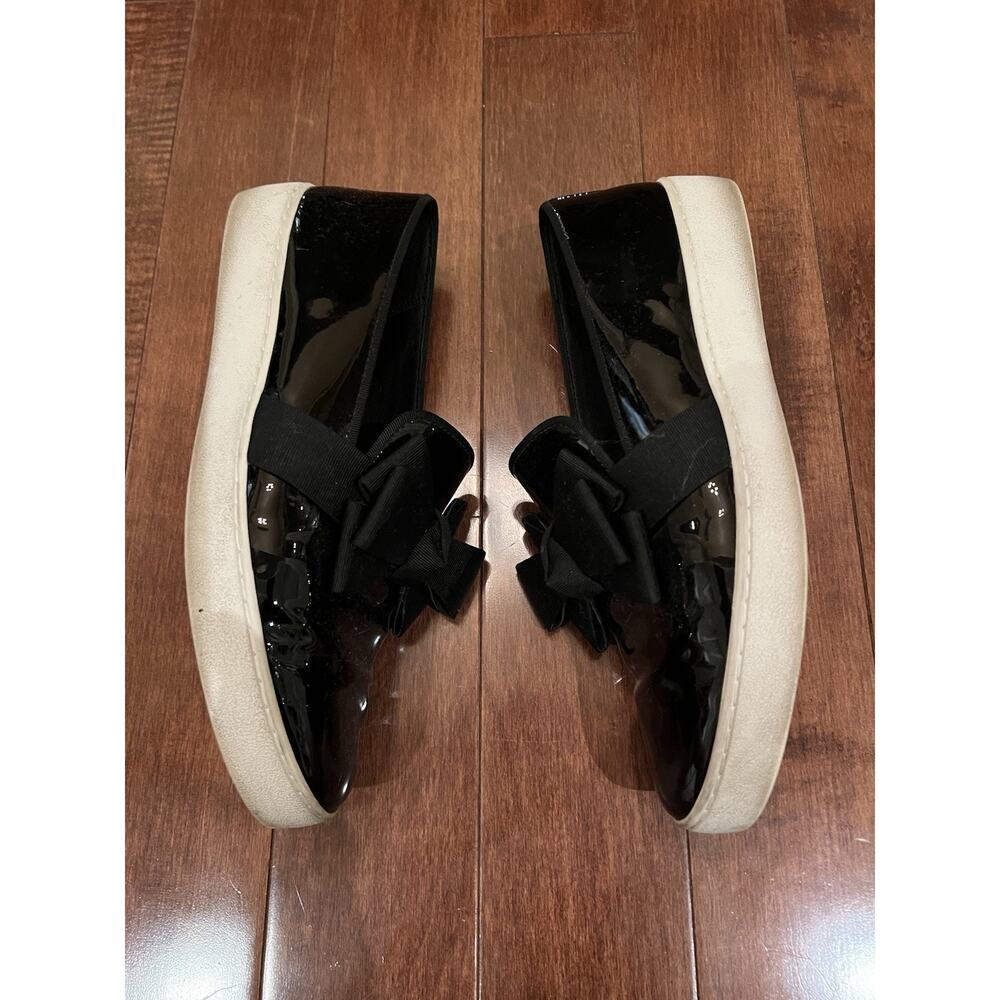 Michael Kors Collection Black Patent Leather Bow Slip On Sneakers Women Size 8.5 - Picture 5 of 10